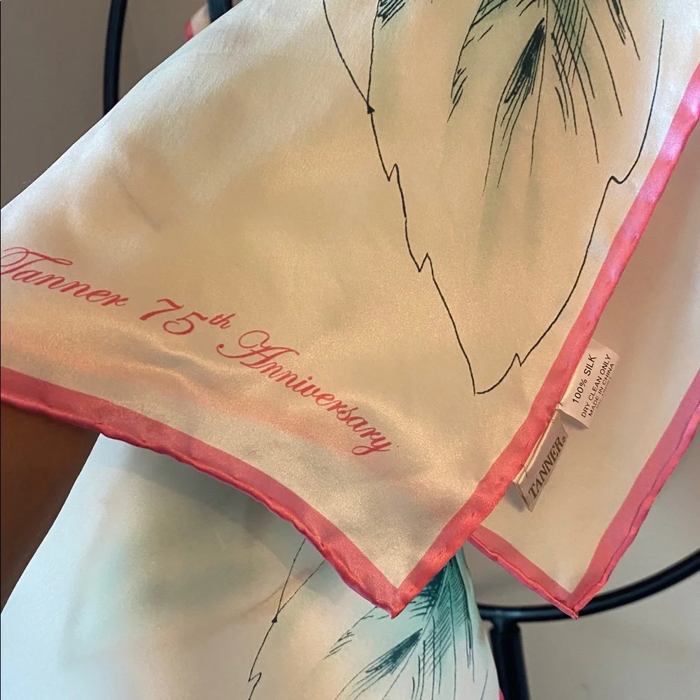 Tanner Floral Pink Rose Silk Scarf - 75th Anniversary 65”